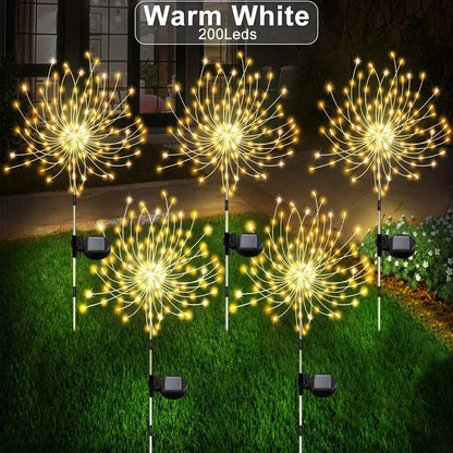 1-Pack Solar Fireworks Lights – Outdoor Holiday Lighting for Garden, Patio, Halloween, Christmas, Wedding & Wall Decor