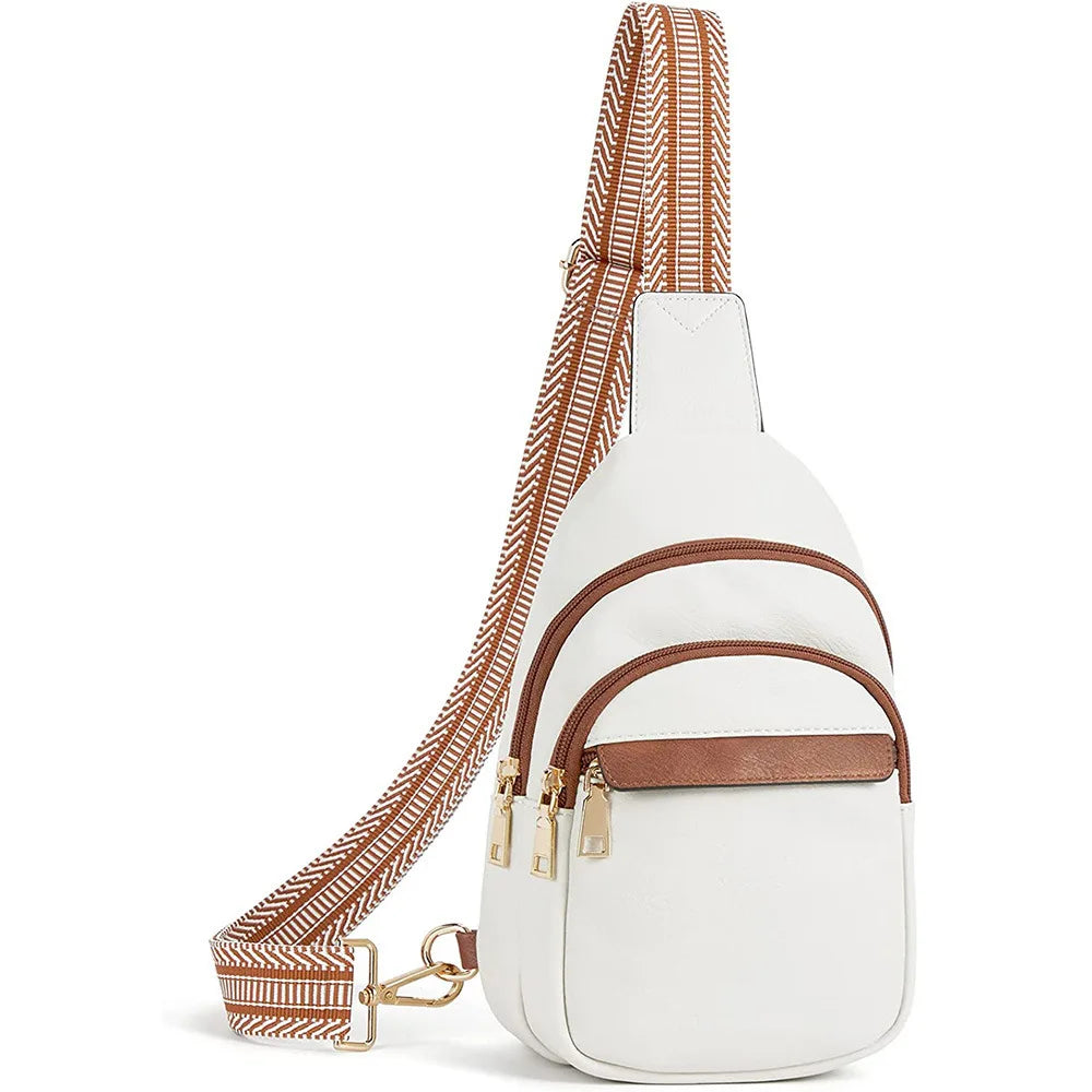 PU Women’s Chest Bag – Single Shoulder Crossbody Backpack with Large Capacity for Girls