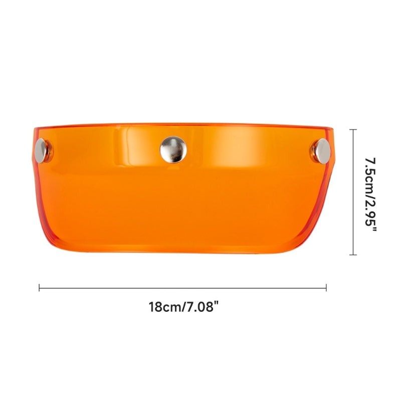 3 Snap-Button Universal Helmet Visor – Windproof Flip Shield for Open Face Motorcycles