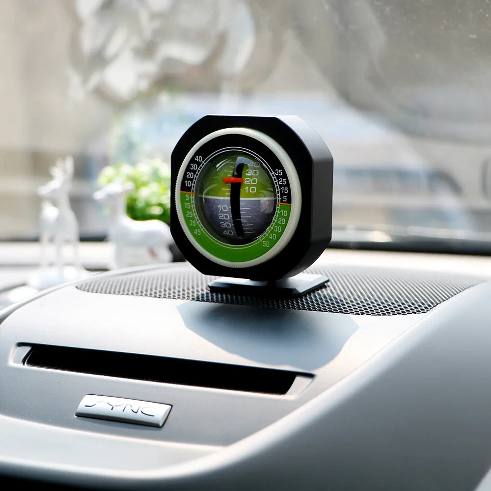 High-Precision Car Inclinometer & Compass — Built-in LED Slope Meter, Vehicle Angle & Gradient Level