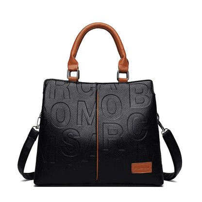PU Leather Casual Crossbody Bag for Women - Luxury Designer Tote Handbag, Large Capacity Travel Shoulder Sac