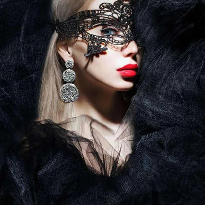 Black Queen Lace Mask — Embroidered Applique Masquerade Mask for Women, Party, Carnival, Wedding & Halloween Accessories