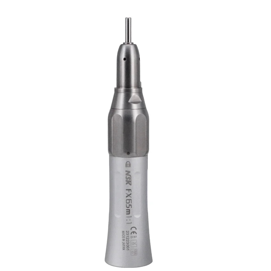 NSK FX25 FX65 1:1 Direct Drive Contra Angle — Low-Speed Dental Handpiece with Mini Head for Polishing