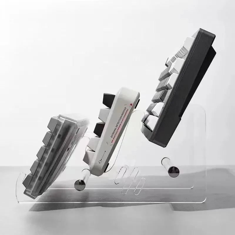 Transparent Acrylic Mechanical Keyboard Display Stand – Computer Keyboard Holder Layer Rack & Storage Tray for Desk Organization