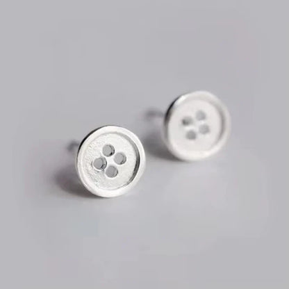 REE Ti 925 Sterling Silver Button Stud Earrings for Women – Elegant Wedding Fashion Jewelry Simple Luxury Brincos Pendientes Mujer Moda Earrings
