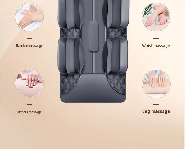 Upgraded Large Area Heated Neck Massager – Vibration Airbag Full Body Massage Mat with Lumbar Traction and Remote Control