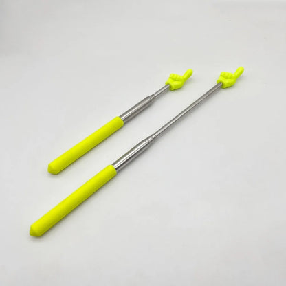 Stainless Steel Telescopic Teaching Pointer – Finger-Design Reading & Presentation Stick for School & Office Supplies