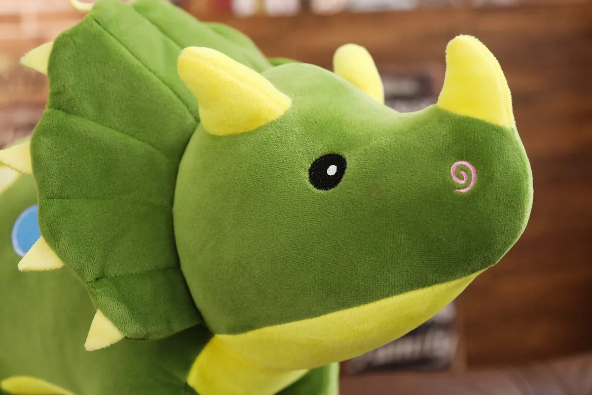 Creative Big Plush Dinosaur Toy – Soft Triceratops & Stegosaurus Stuffed Toys, Kids' Birthday Gifts