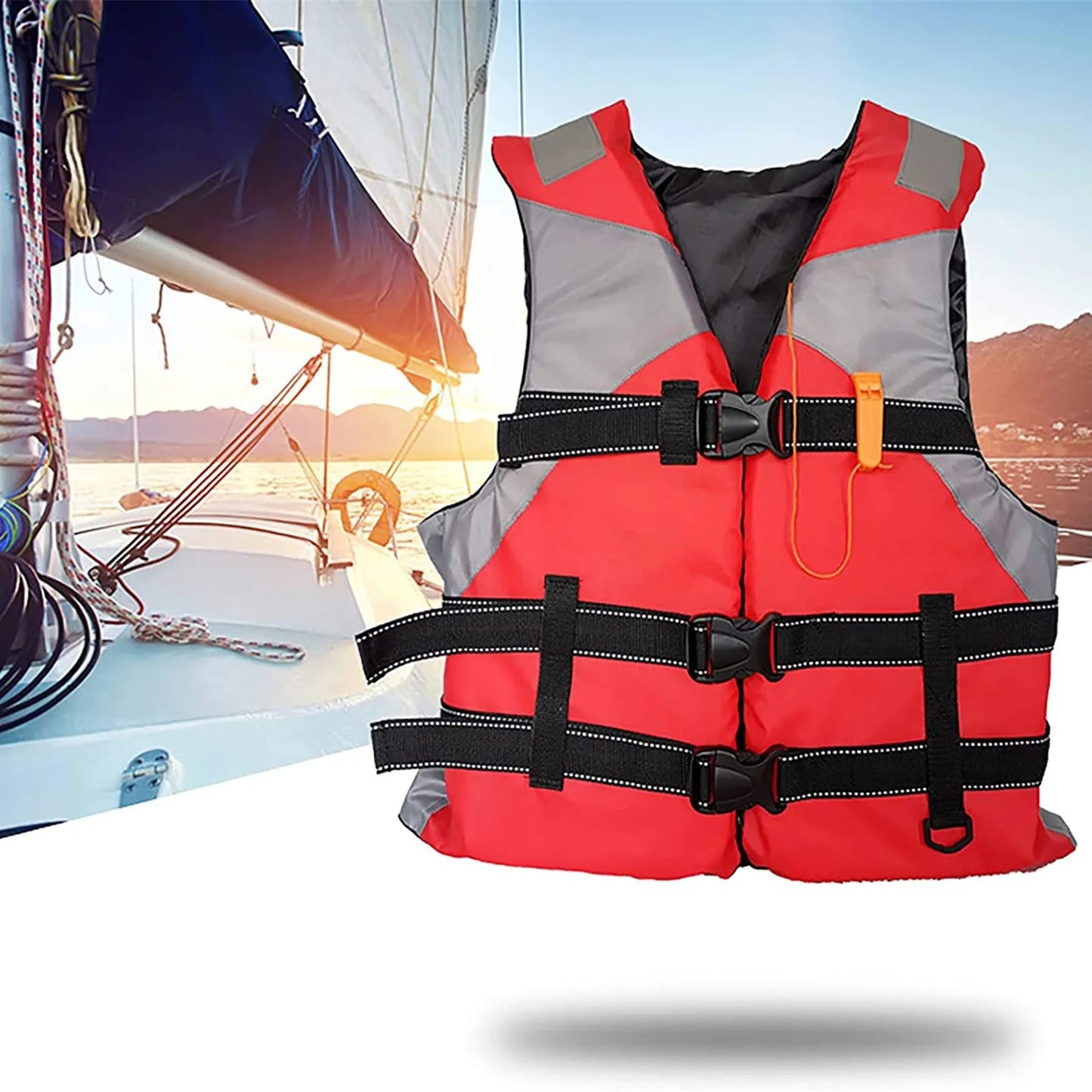 Adults Life Jacket Aid Vest – Buoyancy for Kayak, Skiing, Fishing, and Watersports, Perfect for Boating & Surfing