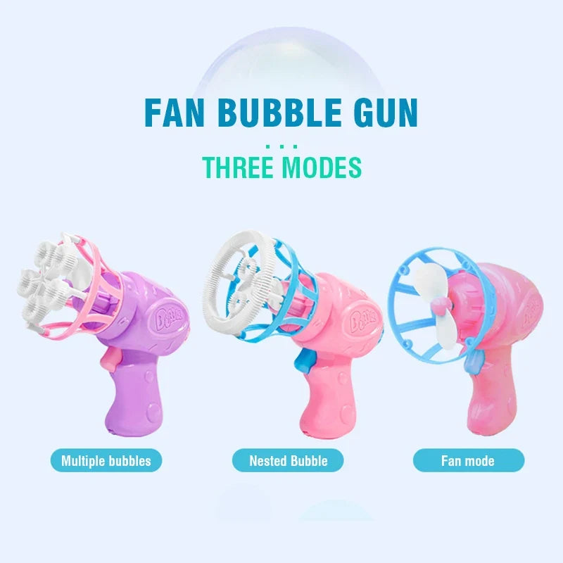 Kids Bubble Gun Toy - Automatic Soap Bubble Blower for Outdoor Play & Parties