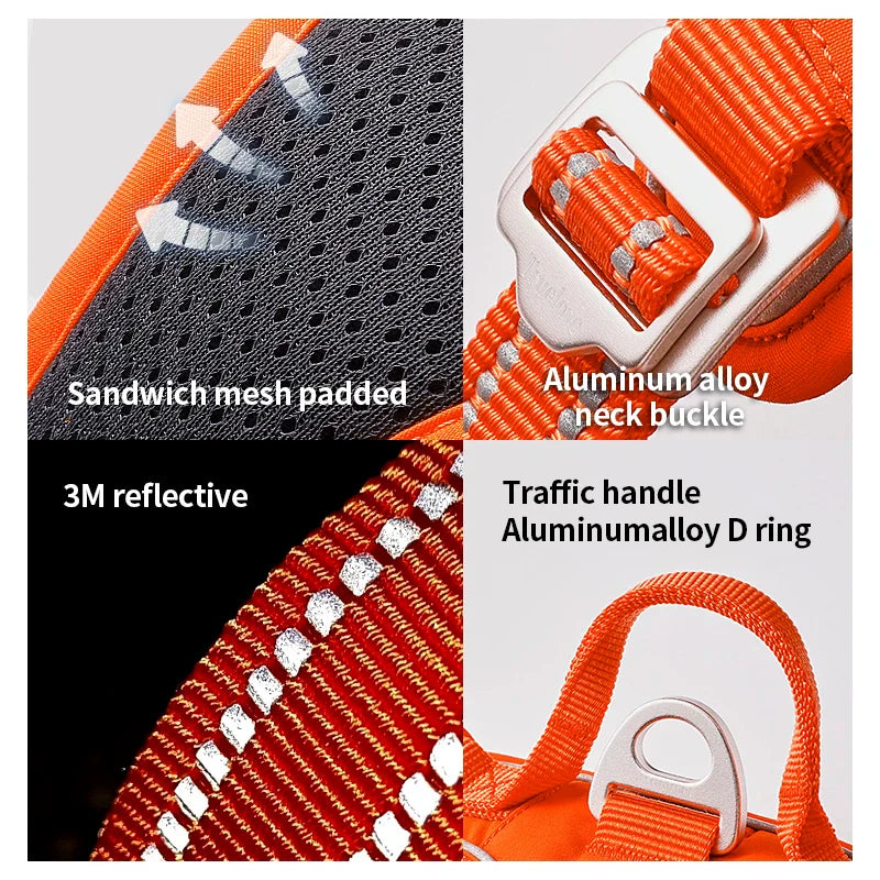 TRUE LOVE TLH5654 Reflective No-Pull Adjustable Nylon Dog Harness Step-In Comfortable Control Pet Walking Harness