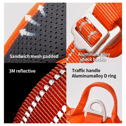 TRUE LOVE TLH5654 Reflective No-Pull Adjustable Nylon Dog Harness Step-In Comfortable Control Pet Walking Harness
