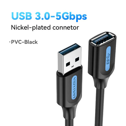 Vention USB 3.0 Extension Cable – High-Speed Data Extender Cord for PC, Smart TV, Xbox One & SSD | USB 2.0/3.0 Compatible Cable