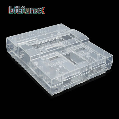 Bitfunx SNES Replacement Shell – Transparent Black Case for Nintendo SNES SFC US Version Retro Gaming Console