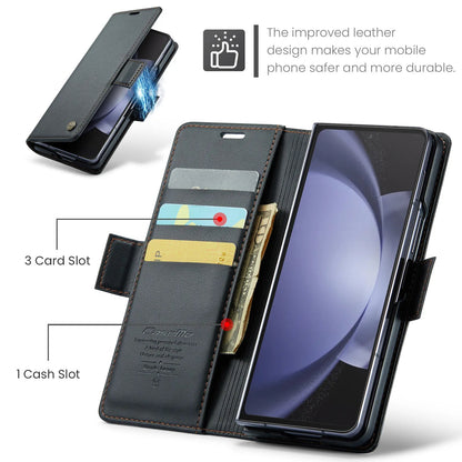 Magnetic PU Leather Phone Case for Samsung Galaxy Z Fold 7/6/5 — Fold6/5 5G Wallet Card Holder Shockproof Cover