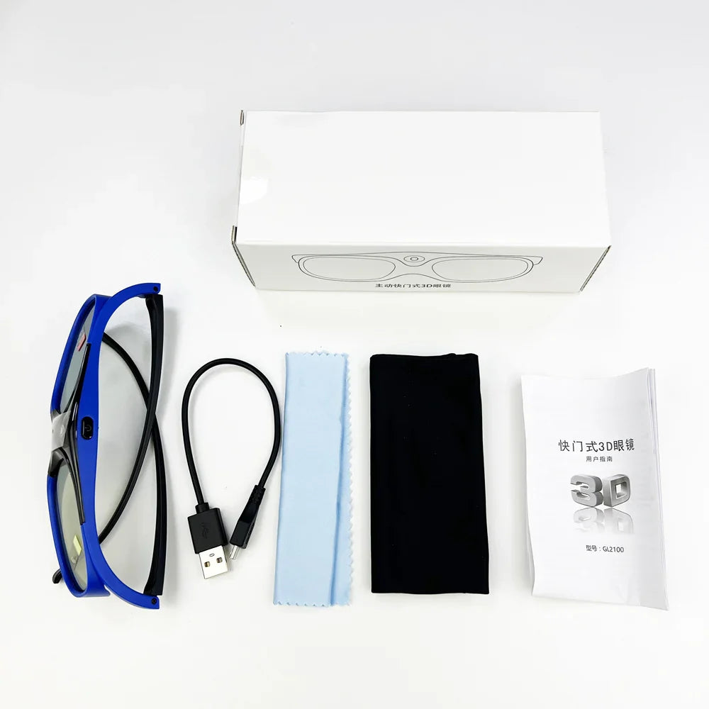 Universal DLP-Link 3D Glasses – USB Rechargeable Active Shutter Eyewear for Projectors | Compatible with Xgimi, Optoma, LG, Acer, BenQ & JMGO DLP-Link 3D Viewing Glasses