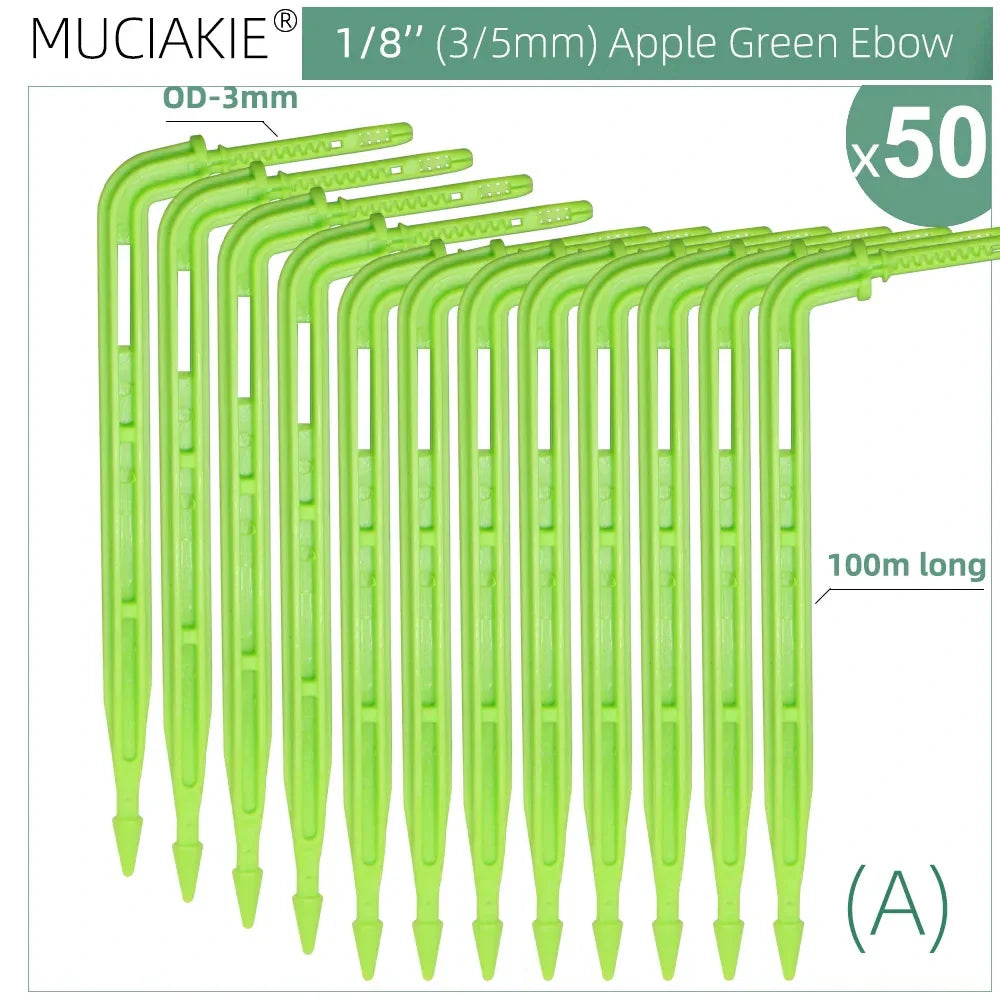 MUCIAKIE 4/2-Way Drip Irrigation System Kit – 100–10M 8L Watering Dripper Sprinkler for Potted Plants & Garden Use