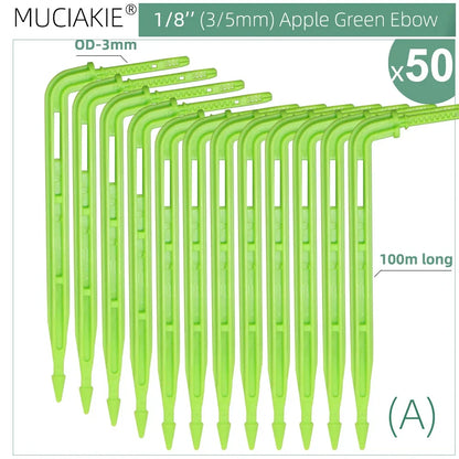 MUCIAKIE 4/2-Way Drip Irrigation System Kit – 100–10M 8L Watering Dripper Sprinkler for Potted Plants & Garden Use