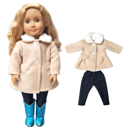 18-Inch American Girl Doll Clothes – Coat, Tights & Pants Outfit for Newborn & Baby Dolls