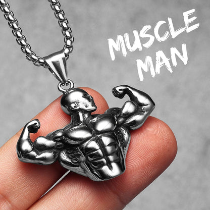 Messi, Ronaldo, Mbappé Football Jersey Necklace – Stainless Steel Dumbbell Pendant Chain for Men, Punk Gym Style