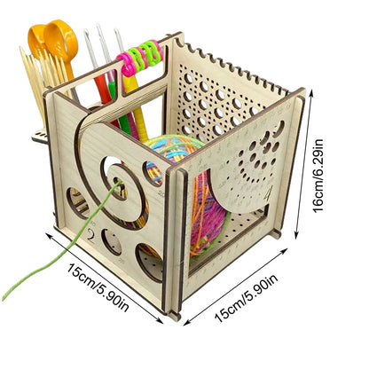 DIY All-in-One Wooden Yarn Bowl – Crochet Organizer & Knitting Storage Dispenser, Ideal for Yarn and Thread
