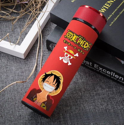One Piece Anime Thermos Cup – 304 Stainless Steel Luffy & Zoro Action Figure Water Bottle