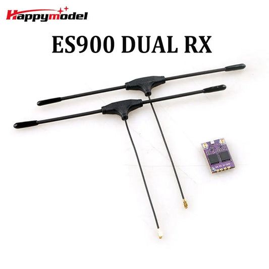 HappyModel ES900 Dual RX ELRS Diversity Receiver — 915/868MHz w/ Built-in TCXO for Long-Range FPV & RC Airplanes