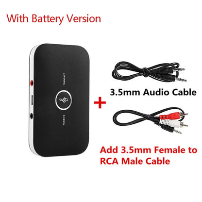 Bluetooth 5.0 Audio Transmitter & Receiver – Wireless RCA, 3.5mm AUX, USB Adapter for Car, PC, TV, Headphones