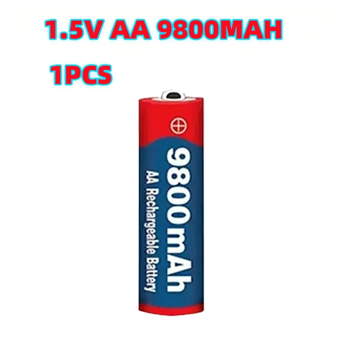 1.5V AA 9800mAh Rechargeable Battery – High-Quality Original AA for LED Lights, Toy Cameras, Microphones