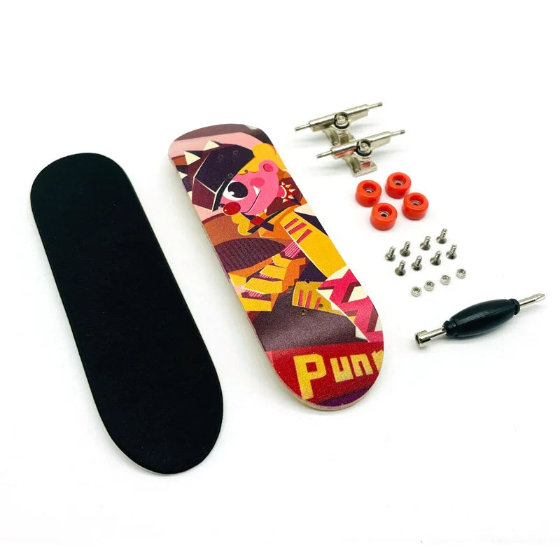 Creative Mini Finger Skateboard – Colorful Maple Fingerboard with Double Rocker, Sport Bearings & Palm Slide Board
