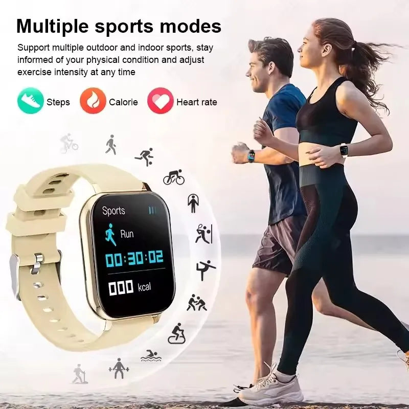 Smartwatch with Full Touch Screen — Call, Message Reminder, Music Control & Multi-Function Fitness Tracker, Compatible with iPhone & Android