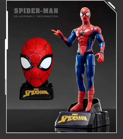 Marvel Iron Man Head Shaped Action Figure – Deformable Toy with Spider-Man Joints, Mobile Model Doll for Kids’ Educational Play