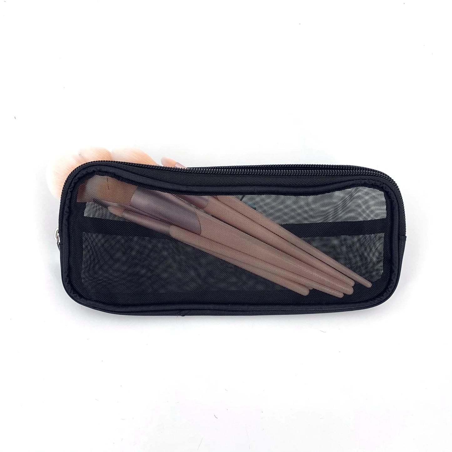 Makeup Brush Travel Case – Mesh Cosmetic Toiletry Bag Organizer for Men & Women, Beauty Tools Dopp Kit Pouch for Wash Storage