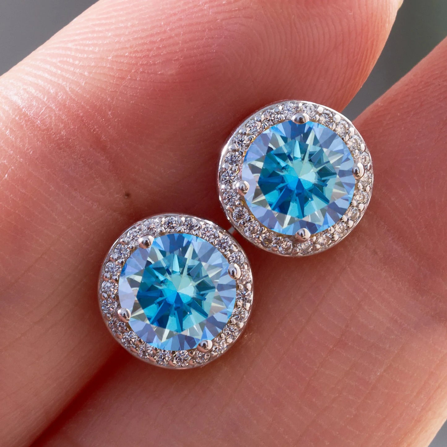 925 Sterling Silver Moissanite Earrings – 1 Carat Round Studs, Engagement, Wedding & Daily Wear Luxurious Gift for Women