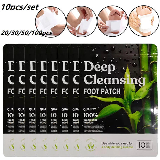 10PCS Herbal Detox Foot Patches – Deep Sleep & Stress Relief | Natural Foot Care Stickers for Body Detox & Relaxation