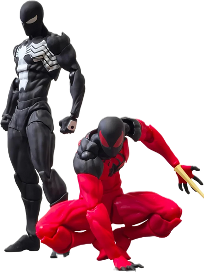 Mess Toys Scarlet Spider Action Figure – Kaine Parker Black Suit Symbiote Anime Collectible Toy Gift