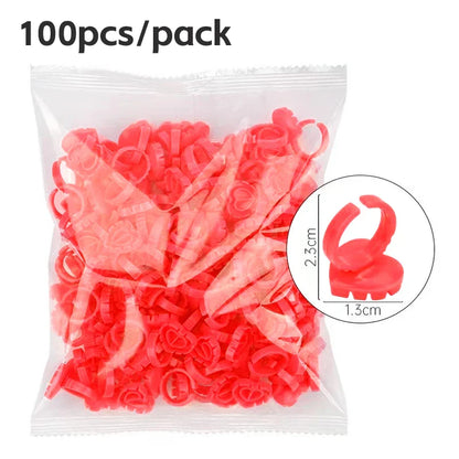 AILEISHI 100PCS Disposable Eyelash Glue Cup Rings – Lash Extension Pigment Holder Tattoo Makeup Tools