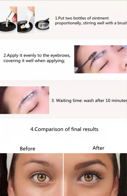 3 Colors Eyelash & Eyebrow Dye Tint Kit – Fast Brow Gel Cream Henna Mascara Enhancer Makeup Tool