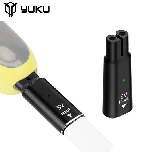 YUKU 5V Type-C Shaver Adapter – Charging Converter for Philips Norelco OneBlade QP2724 QP2834 QP4530 QP1924 QP1324 Series