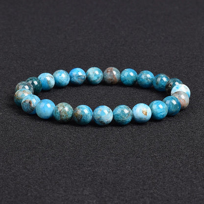 Genuine Natural Stone Beaded Bracelet – Apatite, Lapis Lazuli, Agate & Tiger Eye High Quality Crystal Gem Jewelry Bangle for Men & Women
