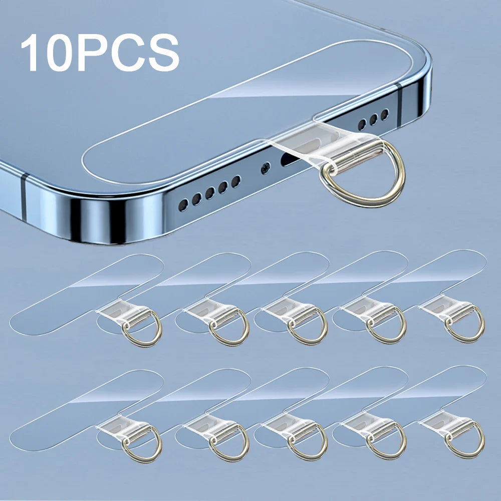 10Pcs Universal TPU Mobile Phone Anti-Lost Lanyard Set: Nylon Detachable Hanging Cord Strap with Patch Tether Pad