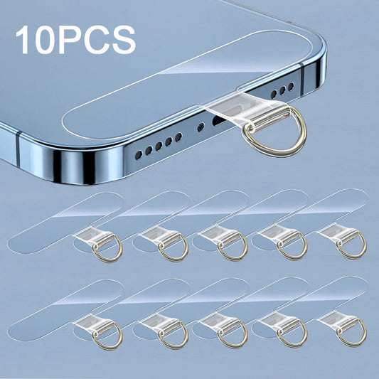 10Pcs Universal TPU Mobile Phone Anti-Lost Lanyard Set: Nylon Detachable Hanging Cord Strap with Patch Tether Pad