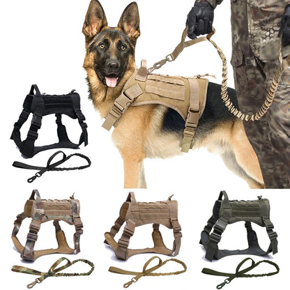 Tactical Dog Harness & Leash Set: Pet Training Vest for Small, Medium, and Large Dogs - Ideal for Walking and Hunting