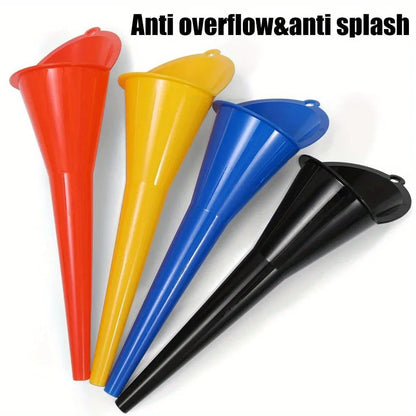 Car Long Stem Oil Funnel – Anti-Splash Plastic Fuel Filling Tool for Car & Motorcycle Refueling Auto Accessories