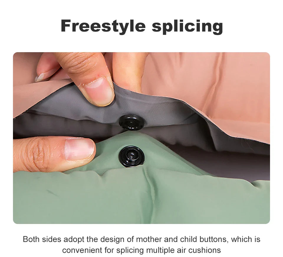 Ultralight Self-Inflating Air Mattress - Thick Splicing Sleeping Pad for Beach, Picnic, and Camping Tent