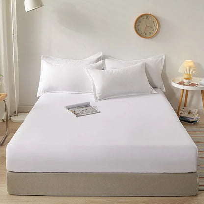 100% Cotton Fitted Sheet — Non-Slip, Adjustable Mattress Cover with Elastic Bands for Single, Double, Queen & King Beds (140/160/200cm)