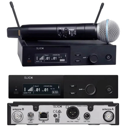 SLXD Wireless Microphone System – 500/600/800MHz 4-Pin Headset with KSM8/Beta58, Professional Audio for Stage & Karaoke