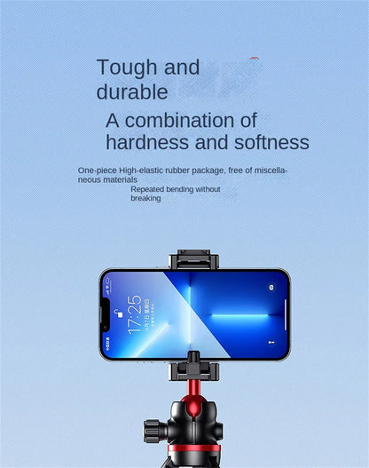 BSLIUFANG 2025 Flexible Octopus Tripod – 2-in-1 Phone & Camera Tripod with Side Cold Shoe & 1/4'' Screw for DSLR, Smartphone