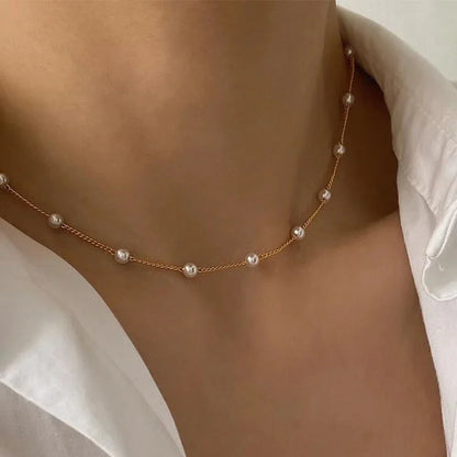 SUMENG 2024 Kpop Pearl Choker Necklace – Double Layer Pendant Jewelry Gift for Women