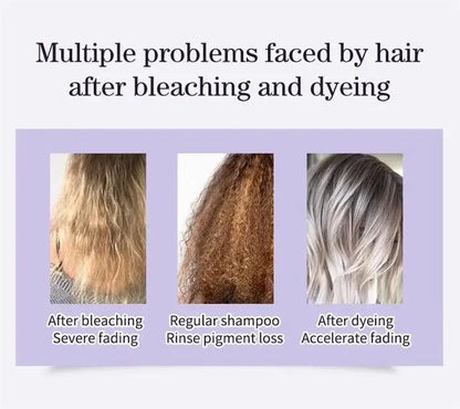 300ml Purple Color Fixing Shampoo – Long-Lasting Hair Dye, Gray Coverage, Fade Yellow After Bleach, Non-Irritating Hair Care